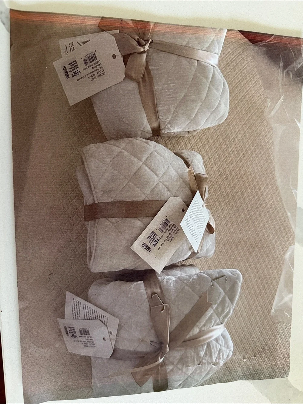 Bella Notte Quilted Silk Velvet Euro pillow shams with Button Down back.